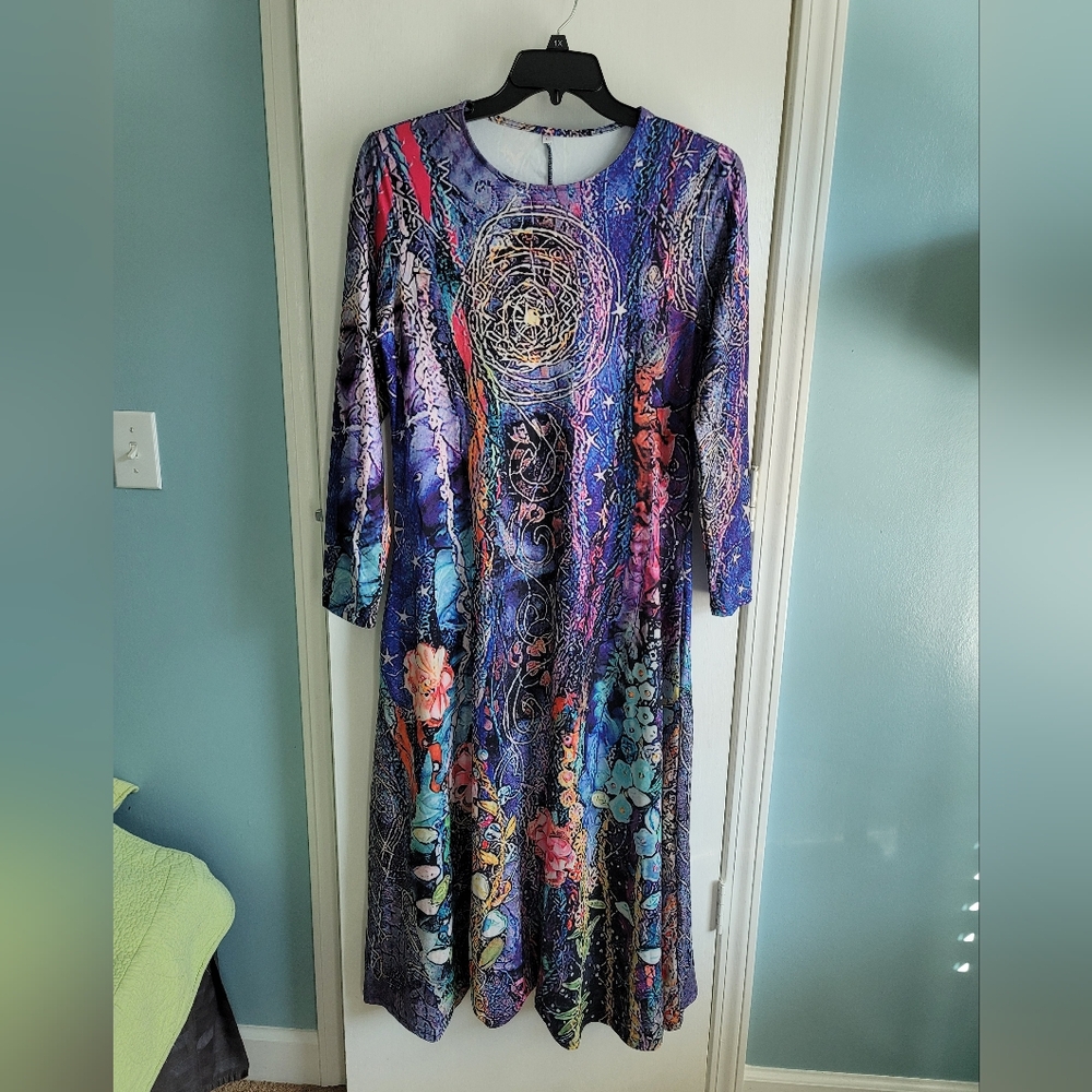 Plant Print Midi Dress